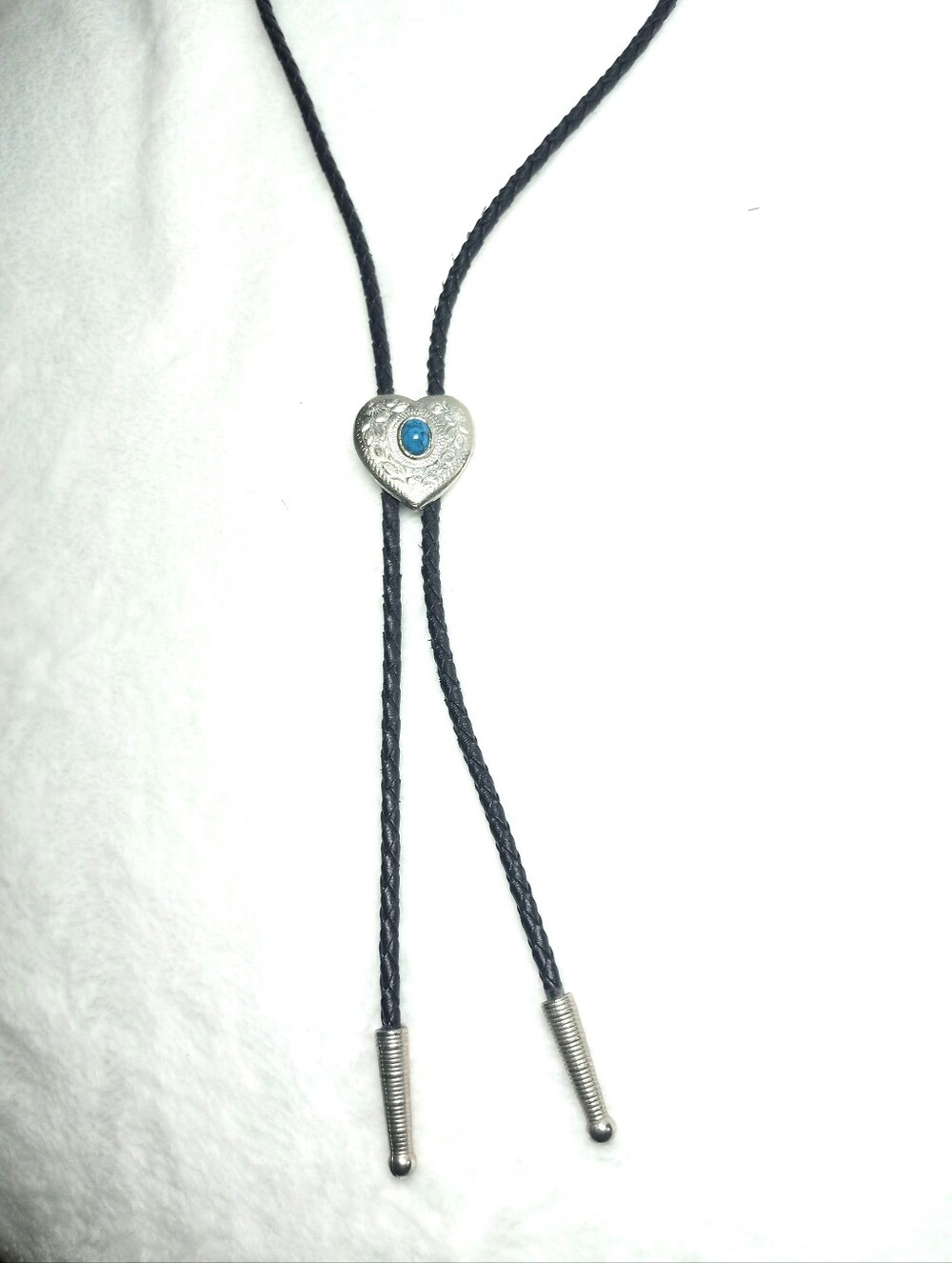 Southwestern Turquoise Heart Bolo Tie Rodeo Cowboy Rancher Square Dance Western